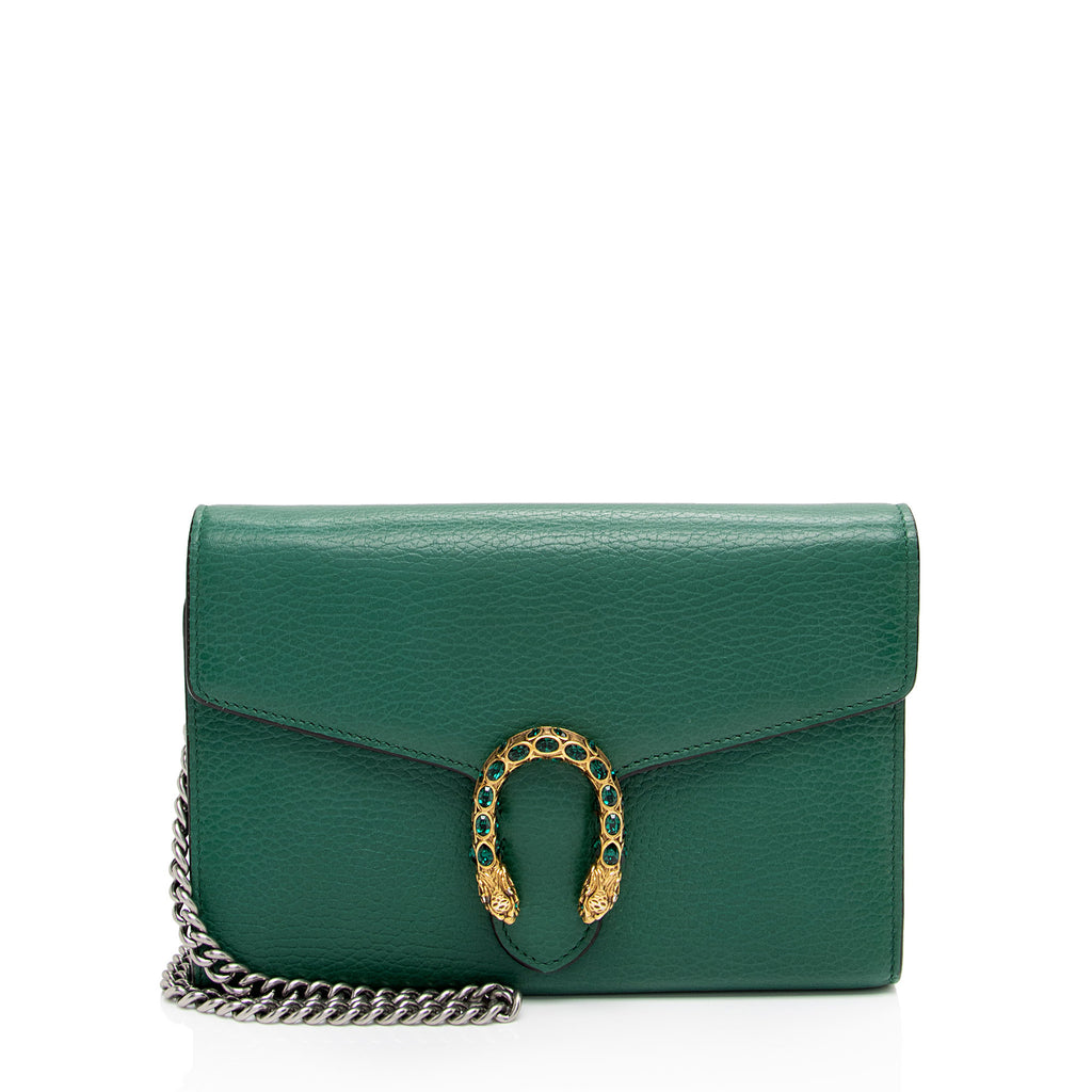 Gucci Leather Crystal Dionysus Chain Wallet SHF lfofdz LuxeDH