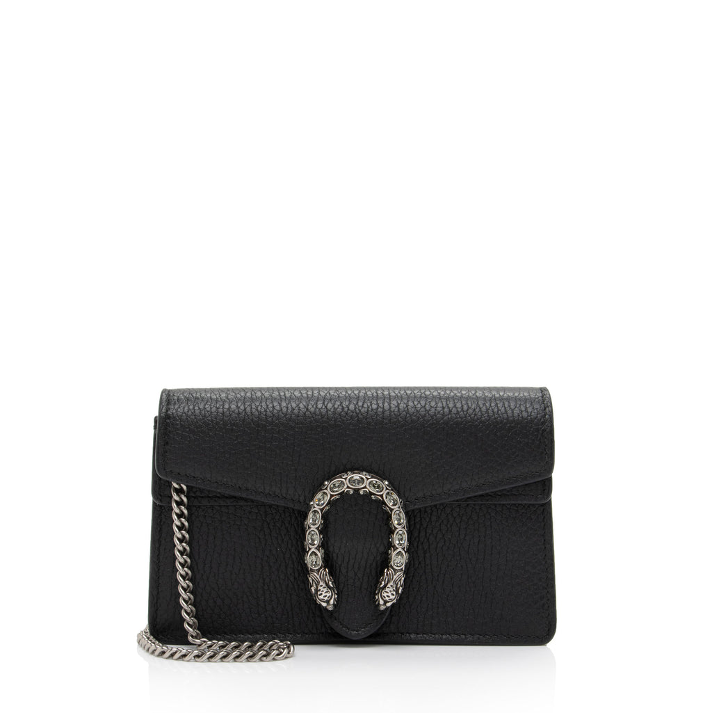 Black Leather Dionysus Mini Chain Bag