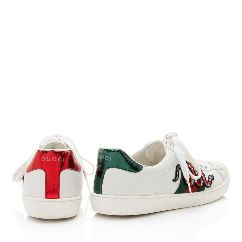 Gucci Leather Kingsnake Ace Sneakers - Men's Size 7 / 41 (SHF-IP5uvq)