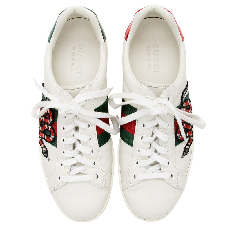 Gucci Leather Kingsnake Ace Sneakers - Men's Size 7 / 41 (SHF-IP5uvq)