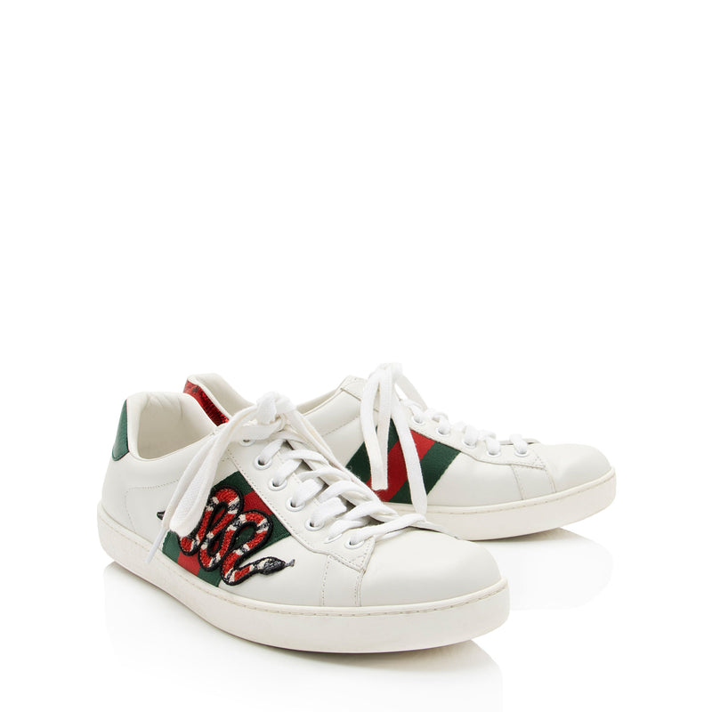 Gucci Leather Kingsnake Ace Sneakers - Men's Size 7 / 41 (SHF-IP5uvq)