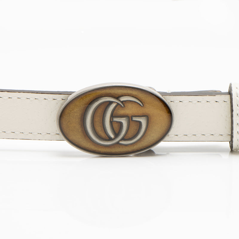 Gucci Leather Enamel GG Slim Belt - Size 36 / 90 (SHF-mDUuLJ)