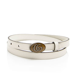 Gucci Leather Enamel GG Slim Belt - Size 36 / 90 (SHF-mDUuLJ)