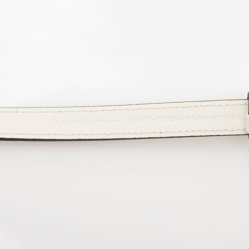 Gucci Leather Enamel GG Slim Belt - Size 36 / 90 (SHF-mDUuLJ)