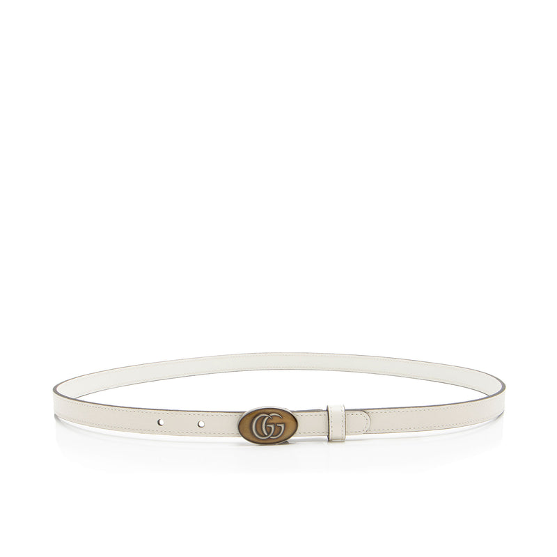 Gucci Leather Enamel GG Slim Belt - Size 36 / 90 (SHF-mDUuLJ)