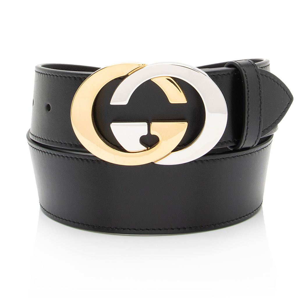 Gucci Leather Two Tone Interlocking G Belt - Size 30 / 75 (SHF-Xh8sRS)