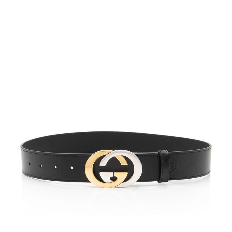 Gucci Leather Two Tone Interlocking G Belt - Size 30 / 75 (SHF 