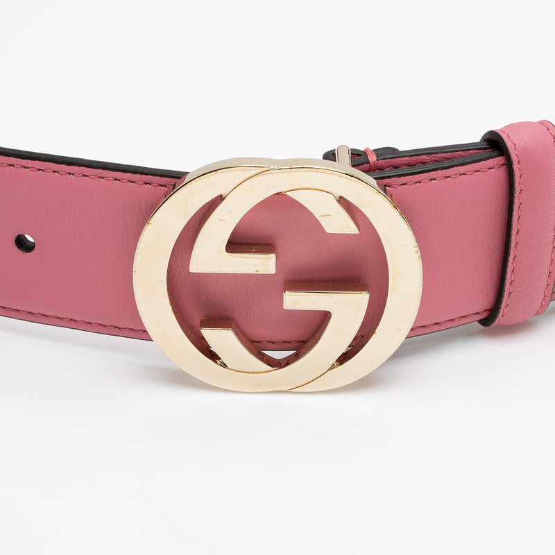 Gucci, Accessories, Gucci Leather Belt With Double G Buckle Rose Color  Authentic