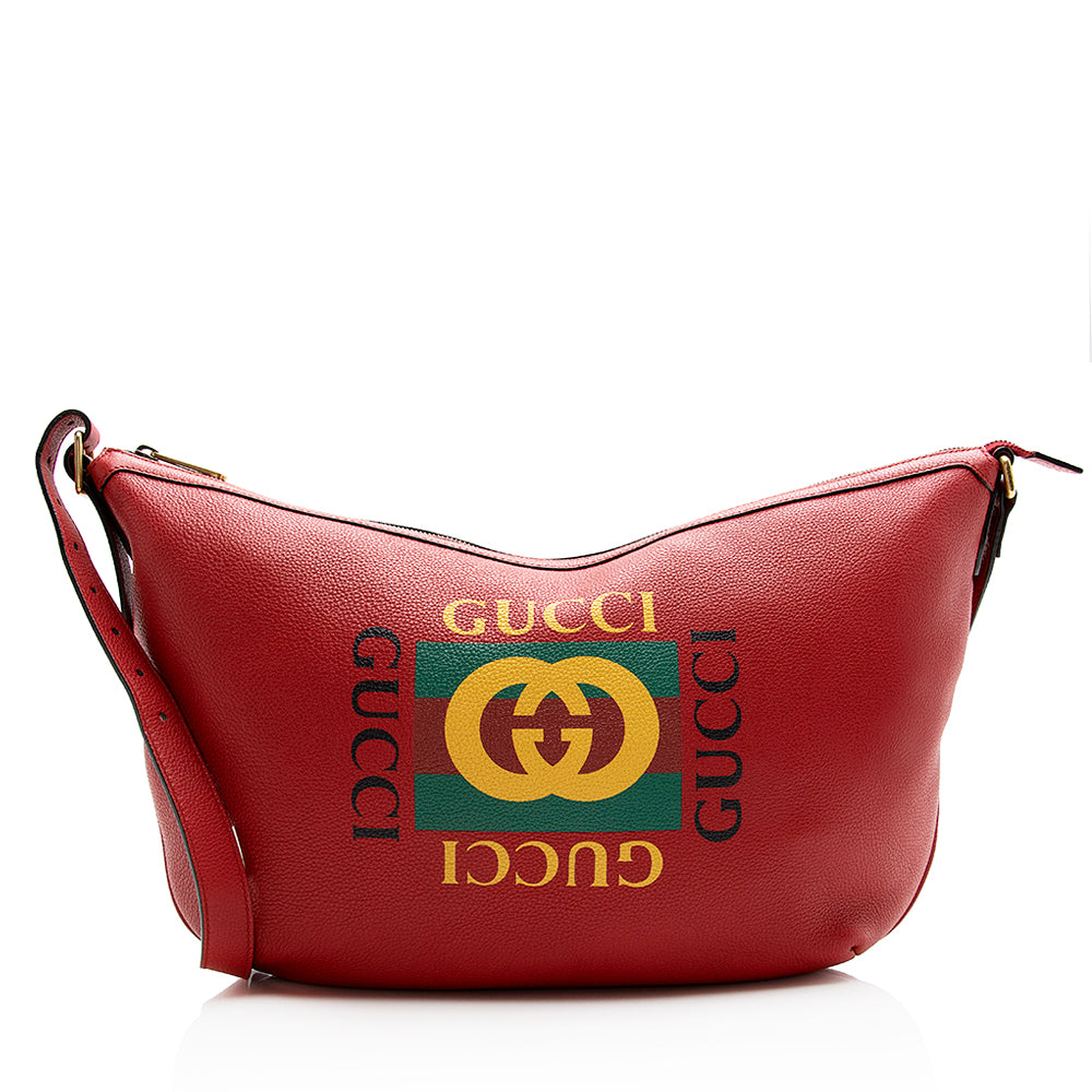 Gucci Leather Logo Half Moon Messenger Bag (SHF-21798) – LuxeDH