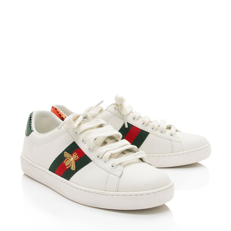 Gucci Leather Bee Ace Sneakers - Men's Size 9 / 43 (SHF-XJEVxa)