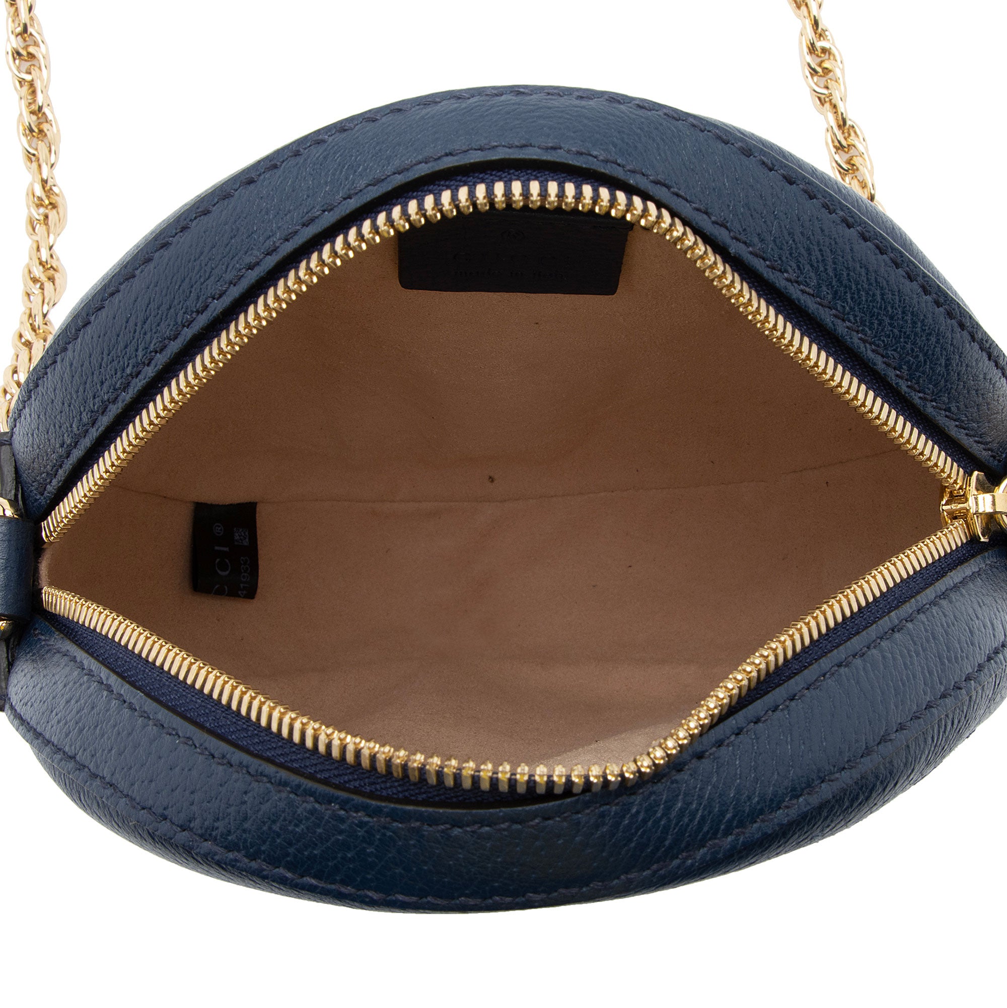 Gucci Leather Ophidia Round Mini Shoulder Bag (SHF-vucmu1)