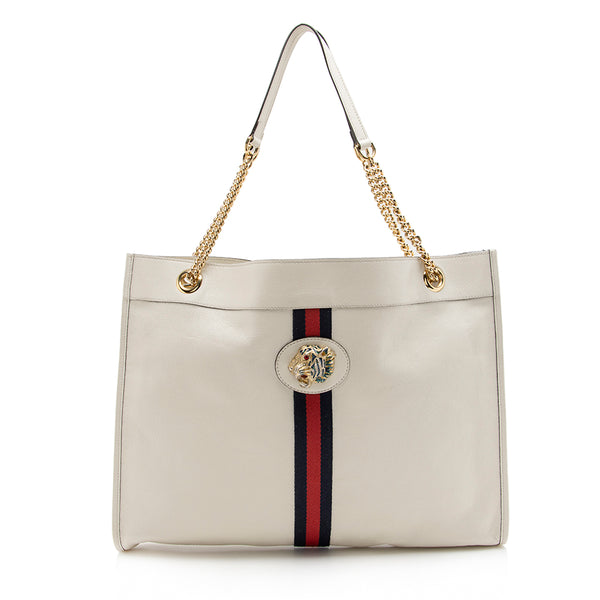 Gucci Leather Rajah Large Tote (SHF-16152)