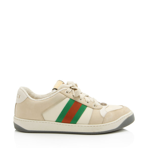 Gucci Leather Web Screener Sneakers - Size 8 / 38 (SHF-O569iP)