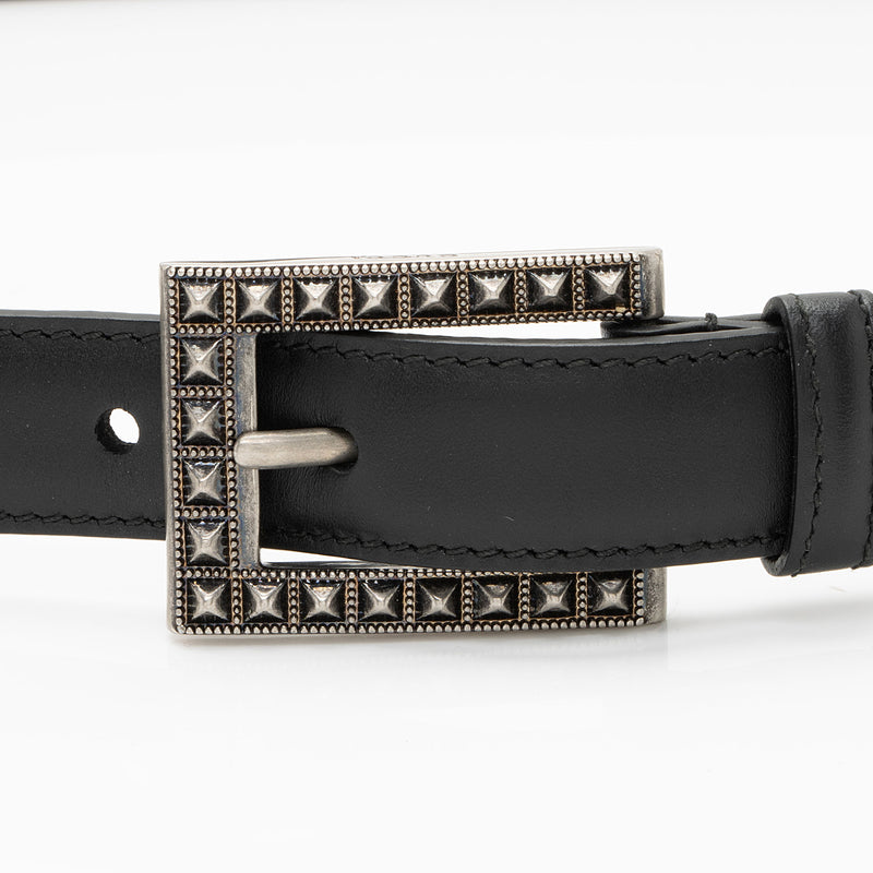 Gucci Leather Belt with Double G Buckle, Size Gucci 110, Black, Leather
