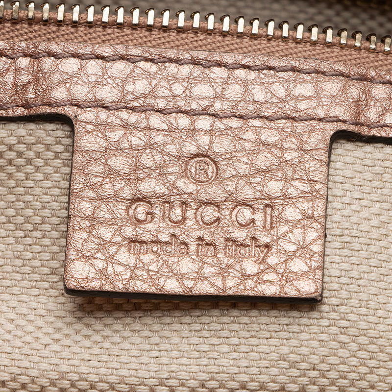 Gucci Metallic Leather Soho Top Handle (SHF-Uec4UG)