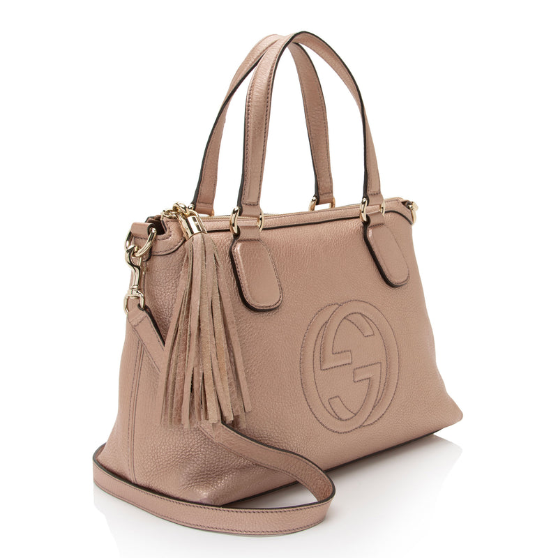 Gucci Metallic Leather Soho Top Handle (SHF-Uec4UG)