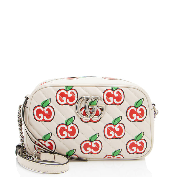 Gucci Matelasse Leather Apple GG Marmont Small Shoulder Bag (SHF-WLBeEs)