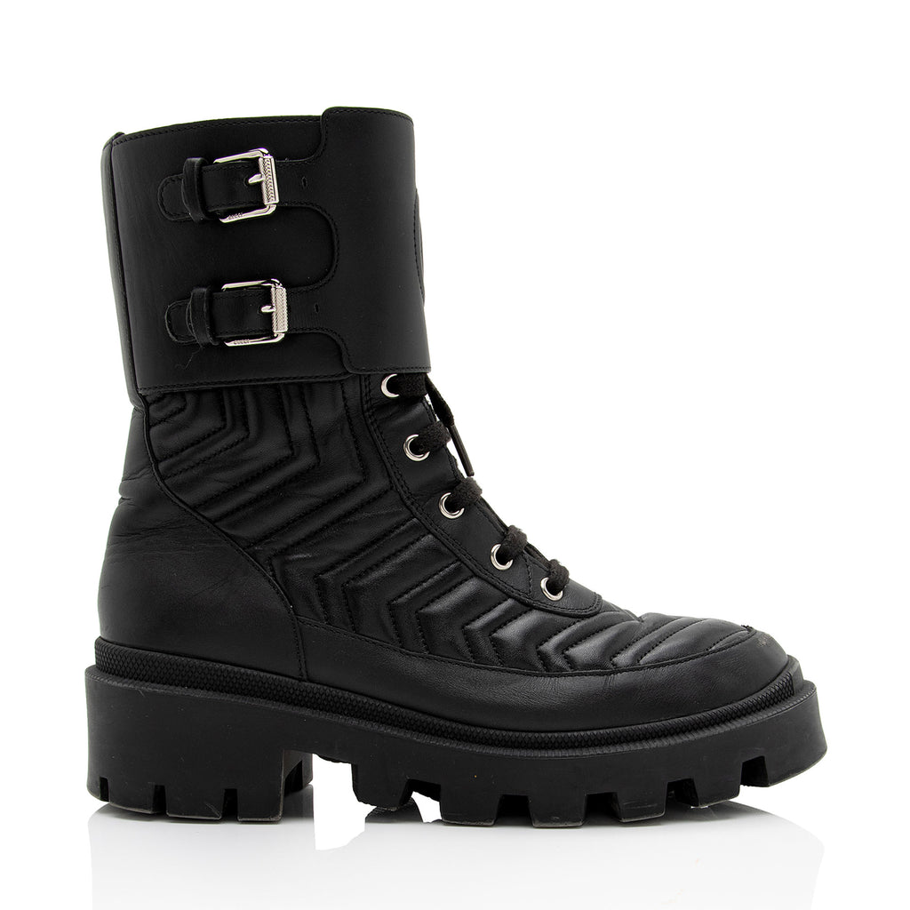 Louis Vuitton Leather Combat Boots It 37.5 | 7.5