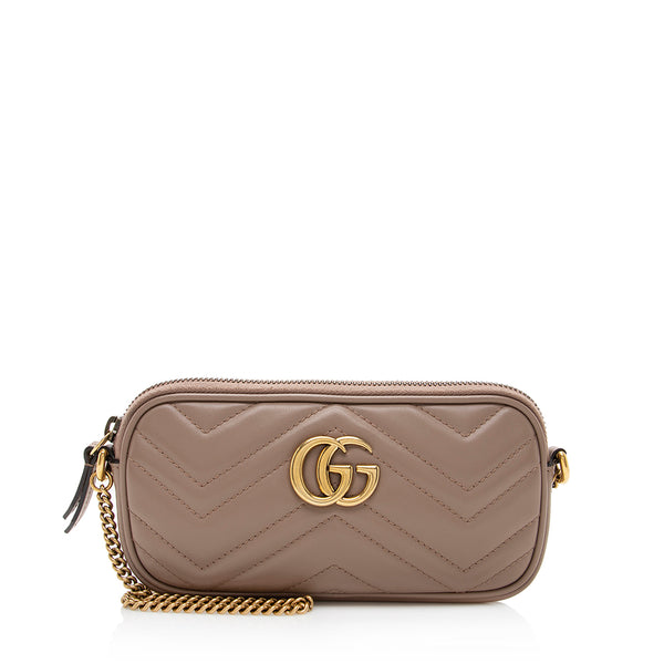 Gucci Matelasse Leather GG Marmont East West Mini Bag (SHF-19218)