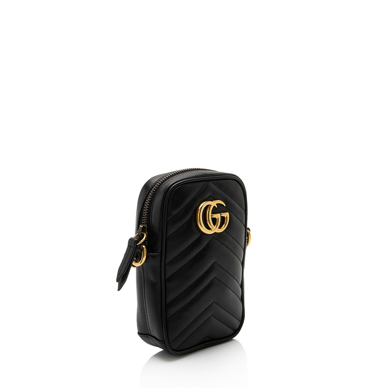 Gucci Matelasse Leather GG Marmont Mini Crossbody Bag (SHF-aWCKyT)