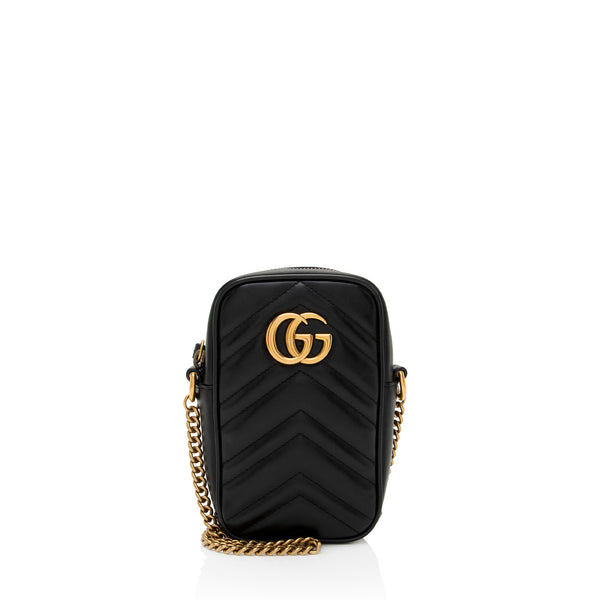 Gucci Matelasse Leather GG Marmont Mini Crossbody (SHF-pySpXY)