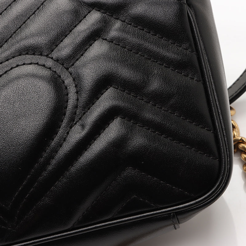 Gucci Matelasse Leather GG Marmont Mini Shoulder Bag (SHF-nrvxzd