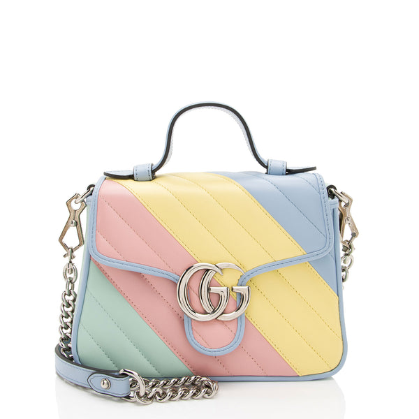 Gucci Matelasse Leather GG Marmont Mini Top Handle (SHF-Xk5SCd)