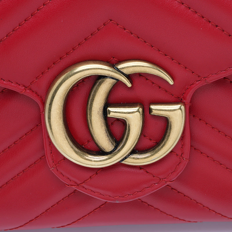 Gucci GG Matelasse Leather Wallet On Chain in Pink