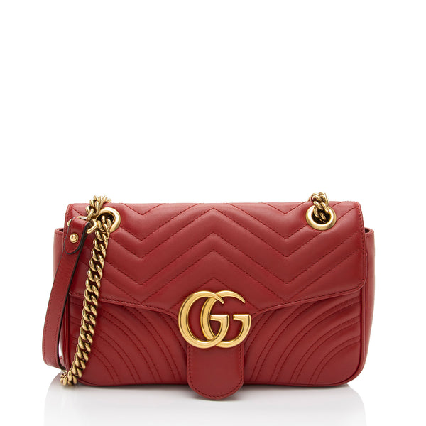 Gucci Matelasse Leather GG Marmont Small Flap Bag (SHF-Vr7wbx)