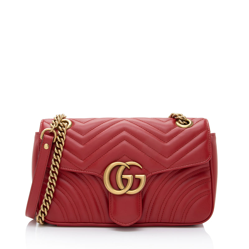 GG Marmont mini shoulder bag in red leather