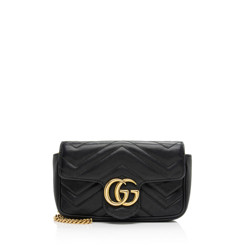 GG Marmont super mini bag in black leather