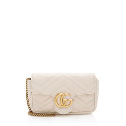 Gucci Matelasse Leather GG Marmont Super Mini Flap Bag (SHF-eEK8Ko)