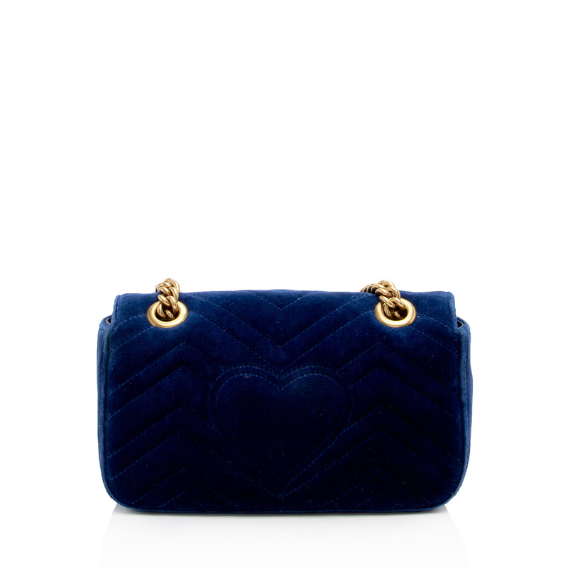 Gucci Matelasse Velvet GG Marmont Mini Flap Bag (SHF-YOfJ5m)