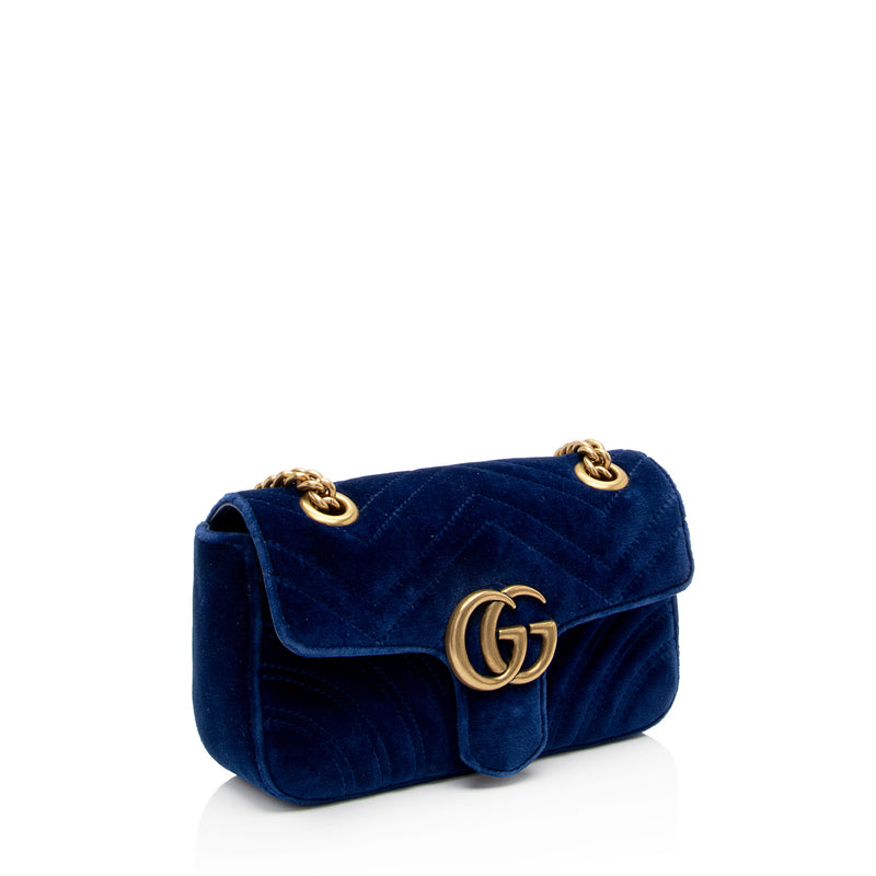 Gucci Matelasse Velvet GG Marmont Mini Flap Bag (SHF-YOfJ5m)