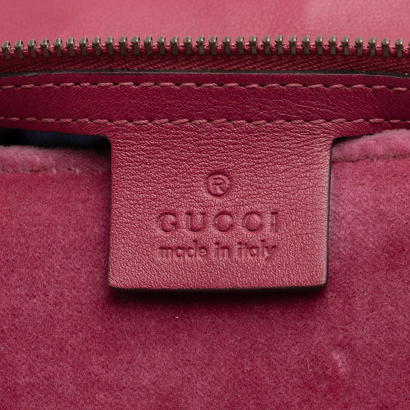 Gucci Dionysus GG Signature Small Handbag Red Velvet Black Patent Leather