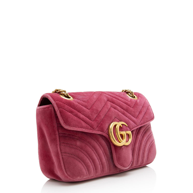 Gucci Red Velvet GG Marmont Small Shoulder Bag Gucci
