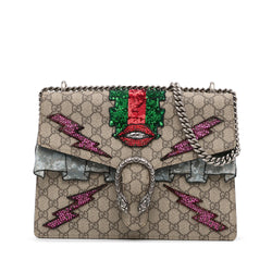 Pink Dionysus Shoulder Bag in GG Supreme Coated Canvas with