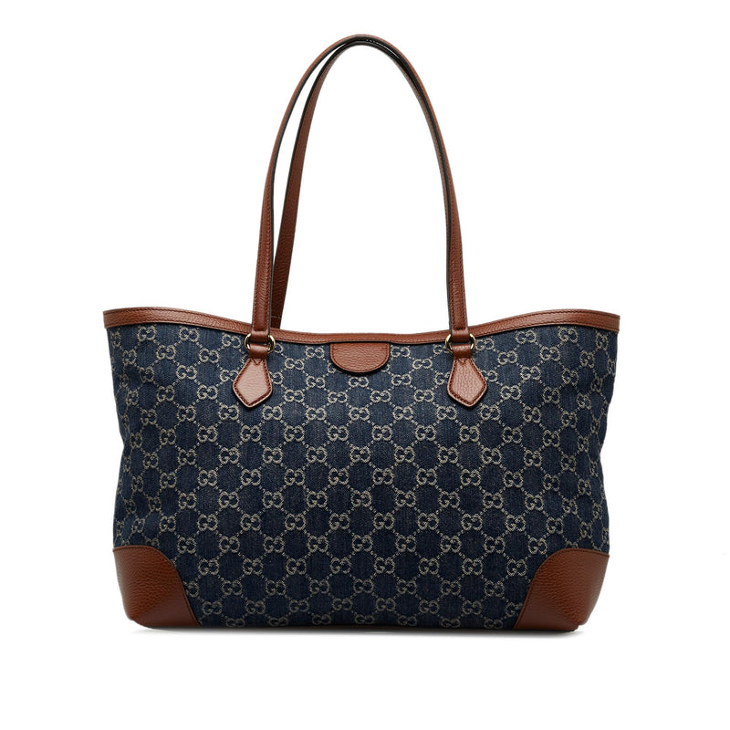 Gucci Medium GG Denim Ophidia Shopping Tote (SHG-60iLA3)