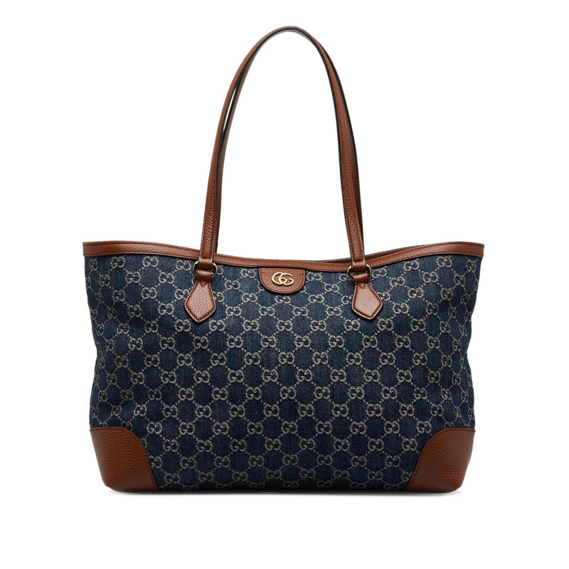 Gucci Medium GG Denim Ophidia Shopping Tote (SHG-60iLA3)