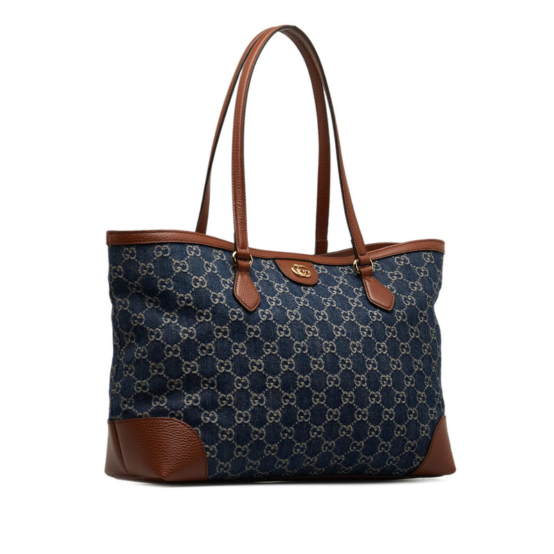 Gucci Medium GG Denim Ophidia Shopping Tote (SHG-60iLA3)