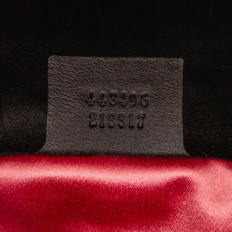 GUCCI GG Marmont Matelasse Leather Shoulder Bag Black/Red 443496