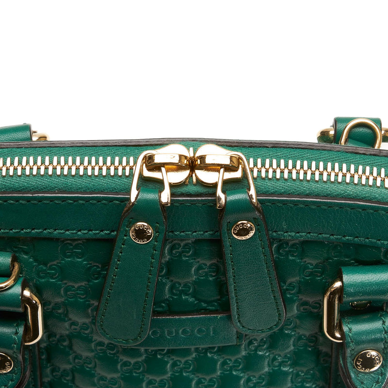 NEW Gucci Green Leather Mini GG Guccissima Dome Satchel Crossbody Shoulder  Bag