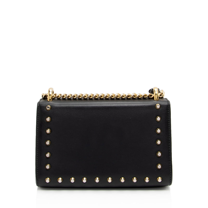 Gucci Pearl Embellished Leather Padlock Small Shoulder Bag (SHF-aixUmI)