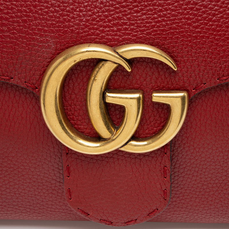 Gucci Pebbled Leather GG Marmont Top Handle (SHF-1wwBC0)