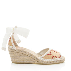 Gucci Raffia GG Espadrille Wedges - Size 9.5 / 39.5 (SHF-cXePJP)