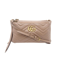 Gucci Small GG Marmont Matelasse Double Zip Pochette SHG TGr70z