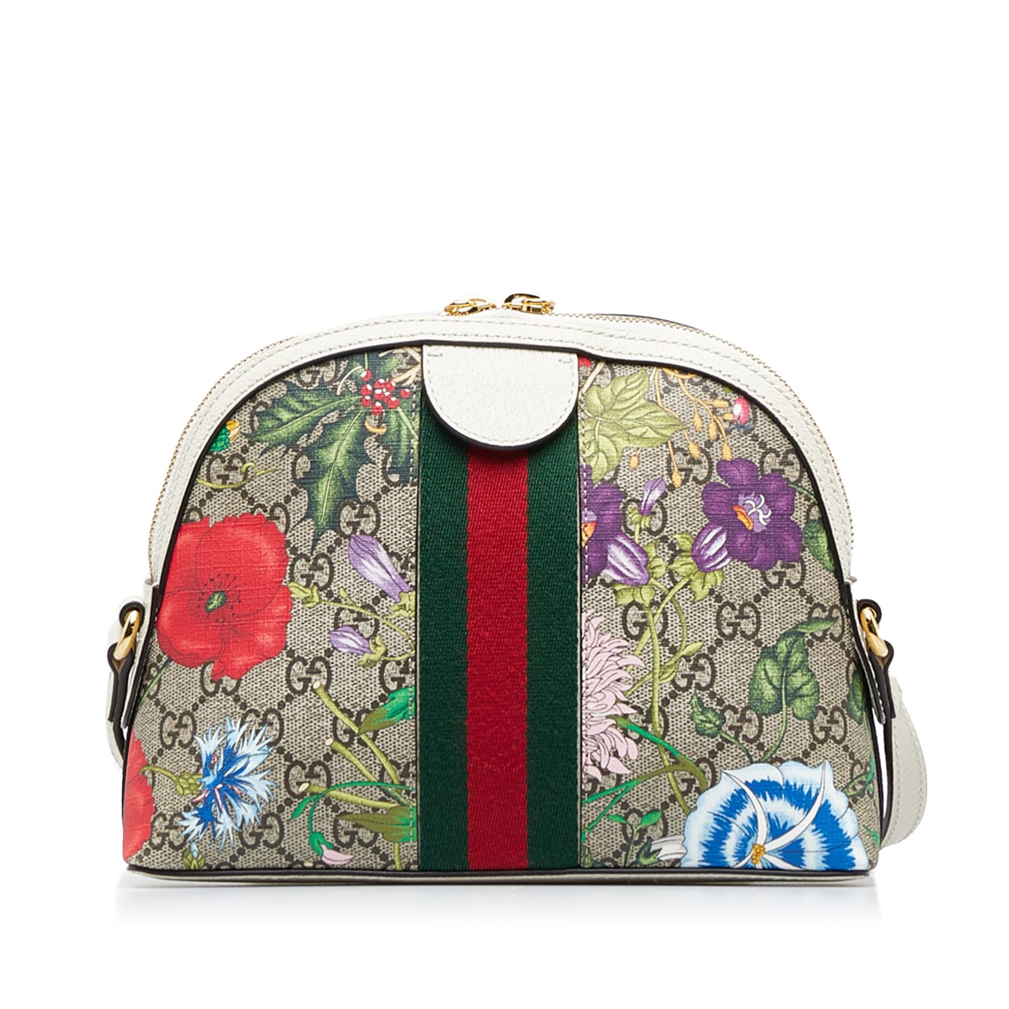 Gucci Small GG Supreme Flora Ophidia Dome (SHG-GlmVyY)