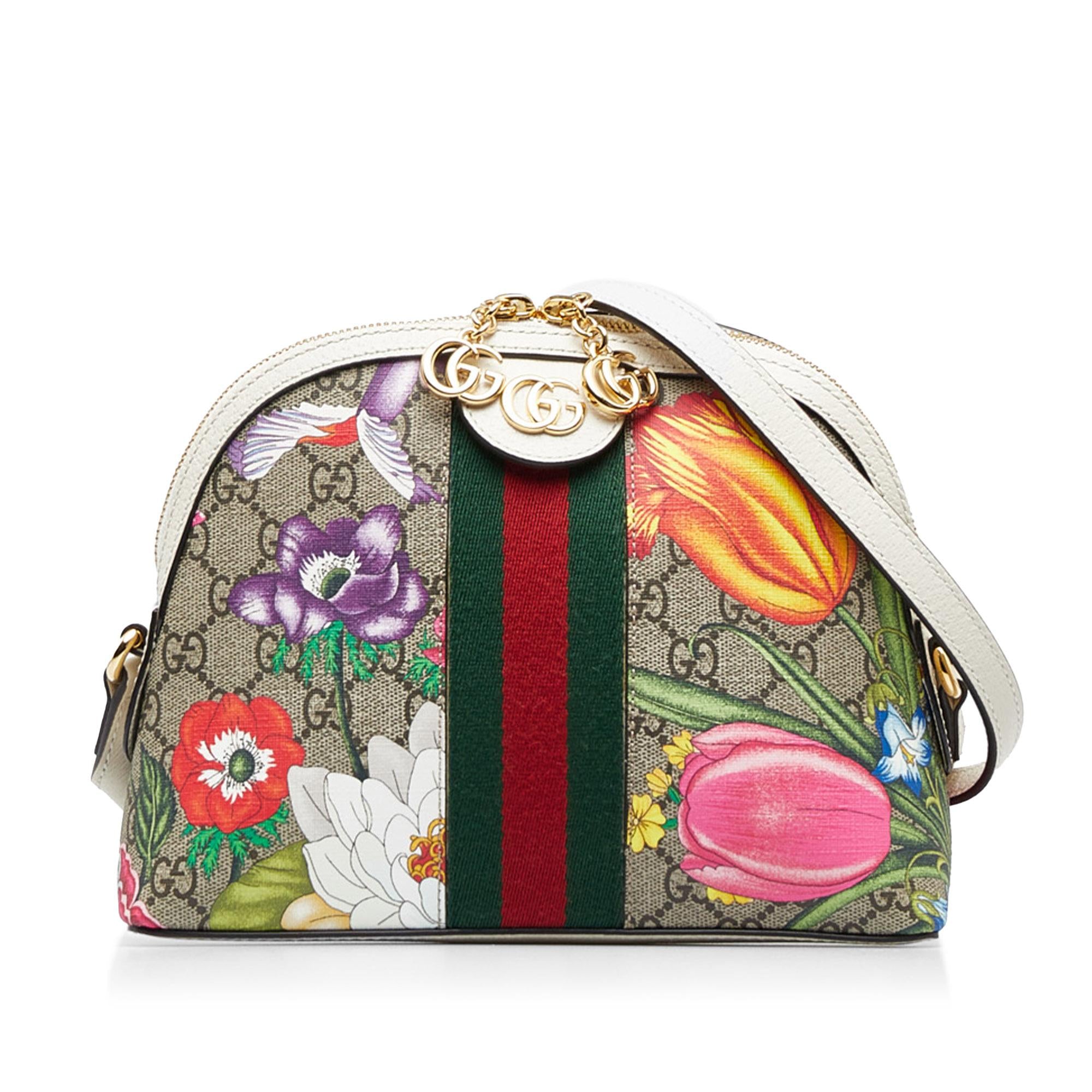 Gucci Small GG Supreme Flora Ophidia Dome (SHG-GlmVyY)