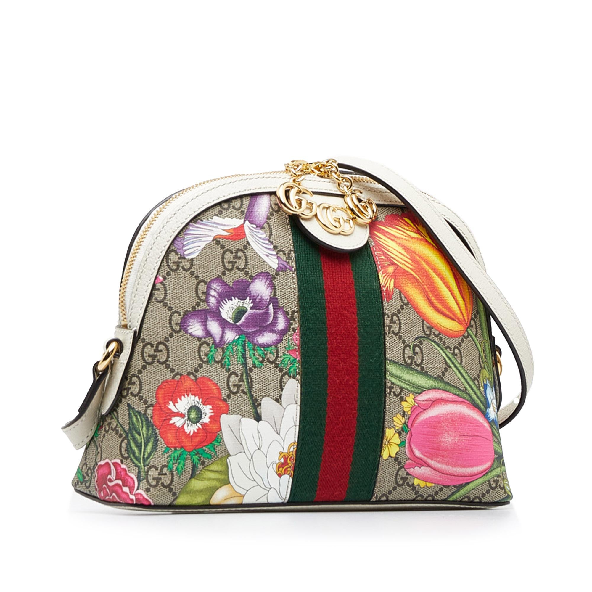 Gucci Small GG Supreme Flora Ophidia Dome (SHG-GlmVyY)