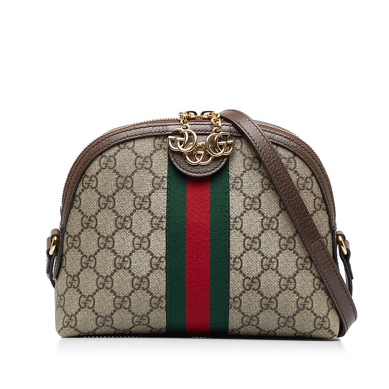 Gucci Ophidia Small Gg Supreme Crossbody Bag In Brown Multi